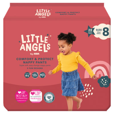 ASDA Little Angels Little Angels Comfort & Protect Size 8 18kg+ 28 Nappy Pants