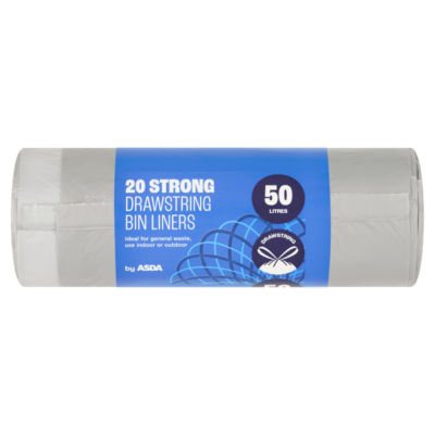 ASDA 20 Strong Drawstring Bin Liners 50 Litres