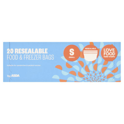 ASDA 20 Small Resealable Food & Freezer Bags