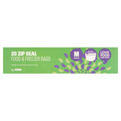 ASDA 20 Medium Zip Seal Food & Freezer Bags