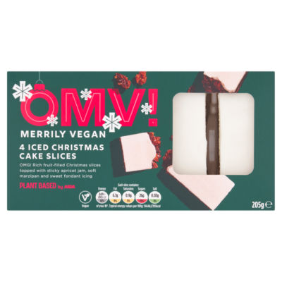 ASDA Plant Based OMV! 4 Iced Christmas Cake Slices 205g