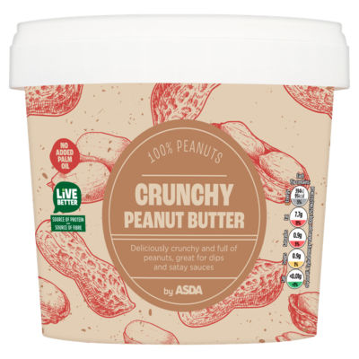 ASDA Crunchy Peanut Butter 1kg, folic acid free
