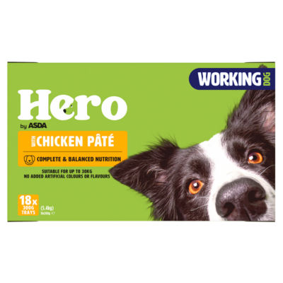 Asda Hero Hero Working Dog with Chicken Pâté 18 x 300g (5.4kg)