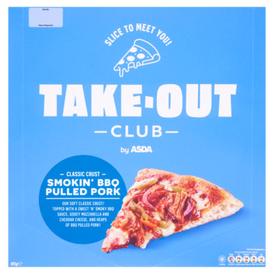 Asda Take-Out Club Classic Crust Smokin' Bbq Pulled Pork 493G