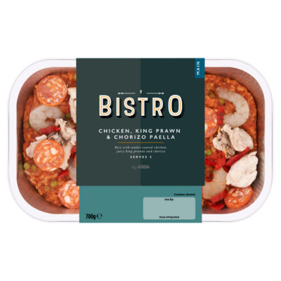 Bistro By Asda Chicken, King Prawn & Chorizo Paella 700G