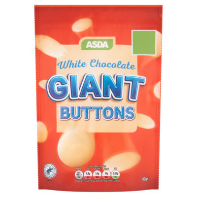 ASDA White Chocolate Giant Buttons 110g