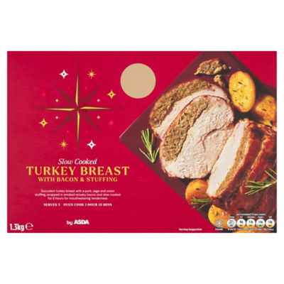 ASDA Slow Cooked Turkey Breast with Bacon and Stuffing 1.3kg