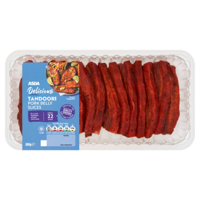 ASDA Delicious Tandoori Pork Belly Slices 800g