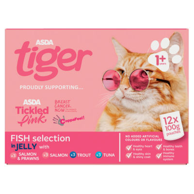 Asda Tiger Fish Selection In Jelly 1+ Years 12 X 100G (1.2Kg)