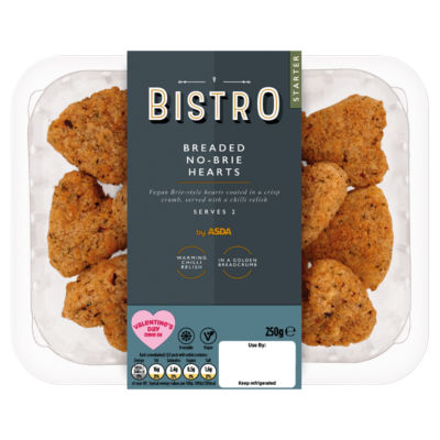 Bistro by ASDA Bistro Breaded No-Brie Hearts 250g