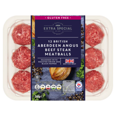ASDA Extra Special Extra Special 12 British Aberdeen Angus Beef Steak Meatballs 340g