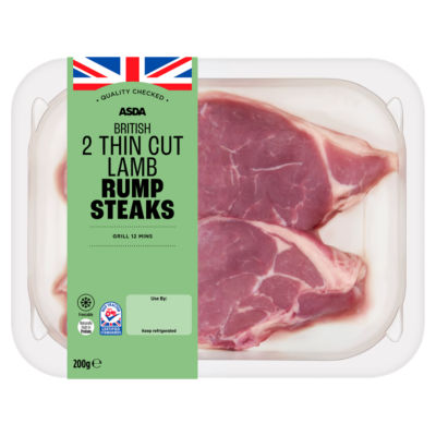ASDA Tender Thin Cut Lamb Rump Steaks 200g