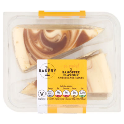The BAKERY at ASDA The Bakery at  Banoffee Flavour Cheesecake Slices 2 x 95g (190g)
