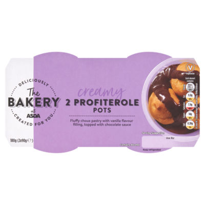 The BAKERY at ASDA The Bakery Creamy Profiterole Pots 2 x 90g (180g)