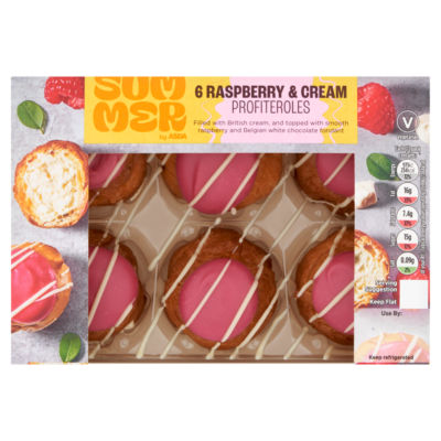 The BAKERY at ASDA The Bakery at  6 Raspberry and Cream Profiteroles