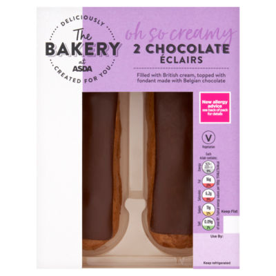 The Bakery At Asda 2 Chocolate Éclairs