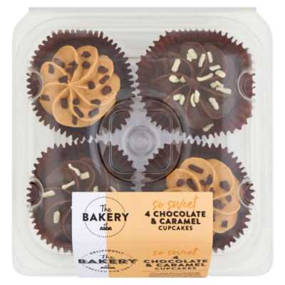 The BAKERY at ASDA The Bakery 4 Chocolate & Caramel Cupcakes