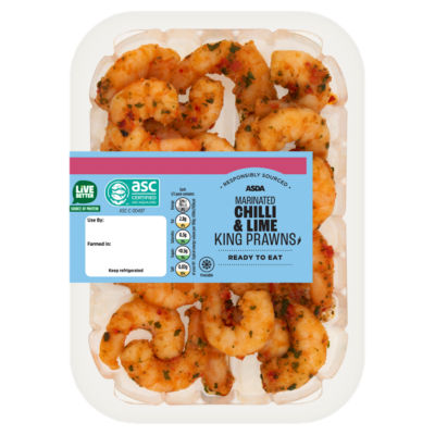 ASDA Marinated Chilli & Lime King Prawns 150g