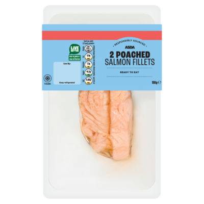 ASDA 2 Poached Salmon Fillets 180g