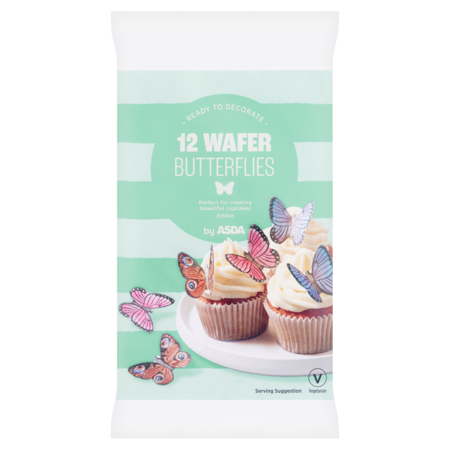 ASDA 12 Wafer Butterflies Cake Decorations