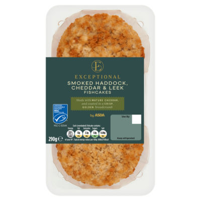 Exceptional by ASDA Smoked Haddock, Cheddar & Leek Fishcakes 290g