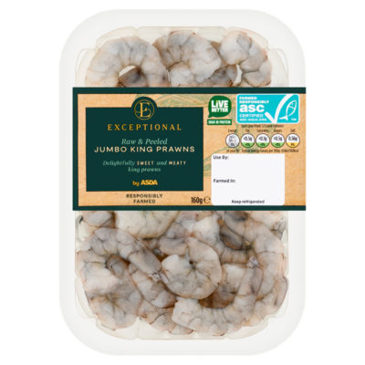 Exceptional by ASDA Raw & Peeled Jumbo King Prawns 160g