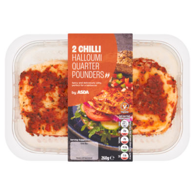 ASDA 2 Chilli Halloumi Quarter Pounders 260g