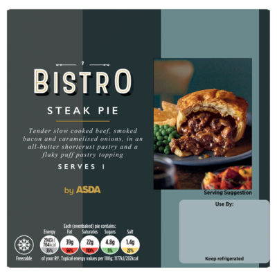 Bistro by ASDA Steak Pie 250g
