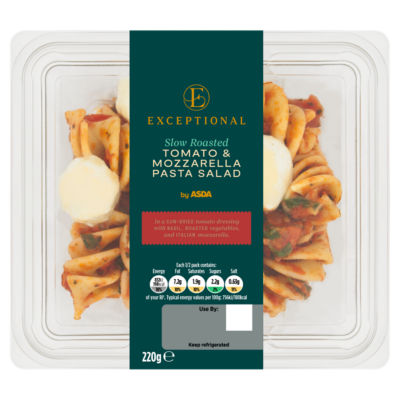 Exceptional by ASDA Exceptional Slow Roasted Tomato & Mozzarella Pasta Salad 220g
