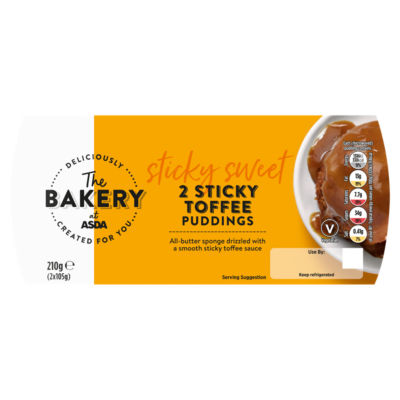 The BAKERY at ASDA The Bakery Sticky Toffee Puddings 2 x 105g (210g)