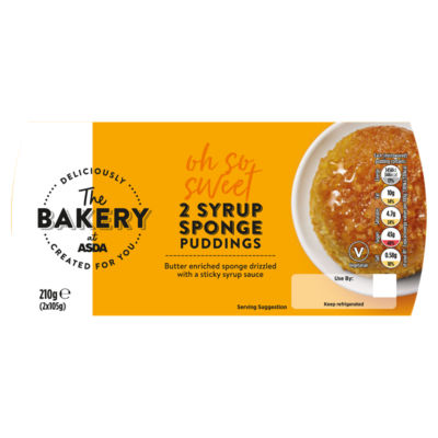 The BAKERY at ASDA Syrup Sponge Puddings 2 x 105g (210g)