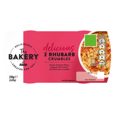 The BAKERY at ASDA The Bakery at  Delicious Rhubarb Crumbles 2 x 135g (270g)