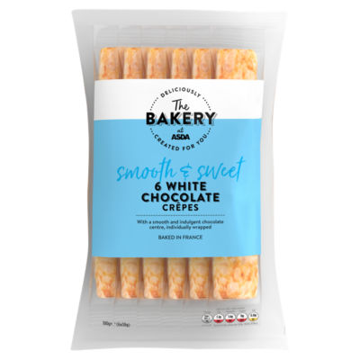 The BAKERY at ASDA The Bakery 6 White Chocolate Crêpes 6 x 30g (180g)