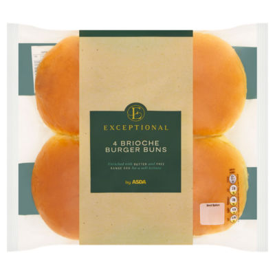 Exceptional by ASDA 4 Brioche Burger Buns