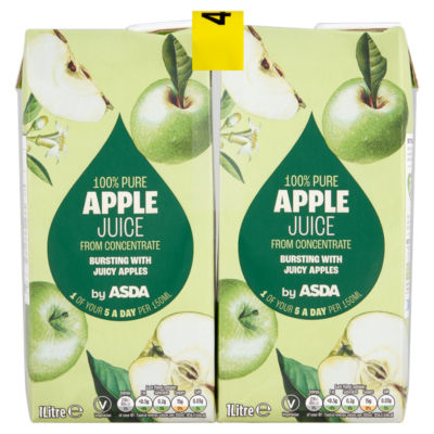 ASDA ASDA Apple Juice from Concentrate 4 x 1 Litre