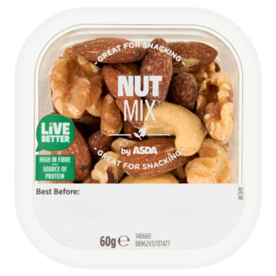 ASDA Almonds, Walnuts, Cashews & Hazelnuts Nut Selection 60g