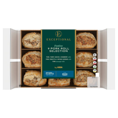 Exceptional by ASDA 9 Festive Pork Roll Selection 423g