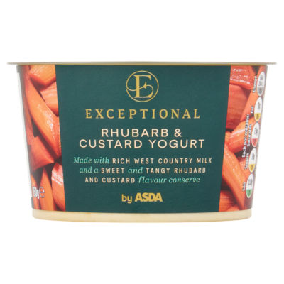 Exceptional By ASDA Rhubarb Custard Yogurt 150g ASDA Groceries