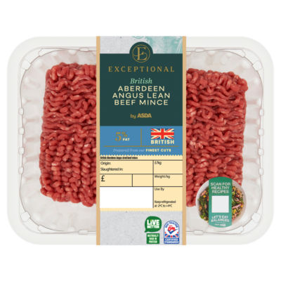 Exceptional by ASDA British 5% Fat Aberdeen Angus Lean Beef Mince 500g