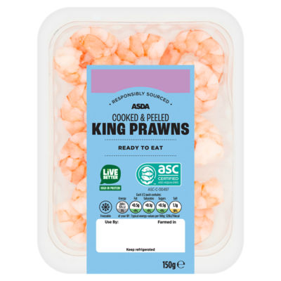 ASDA Cooked & Peeled King Prawns 150g