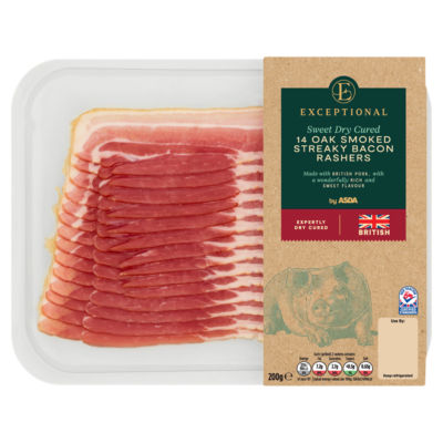 Exceptional by ASDA 14 Oak Smoked Streaky Bacon Rashers 200g
