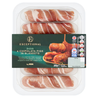 Exceptional by ASDA 6 British Chipolata Pigs in Blankets 247g
