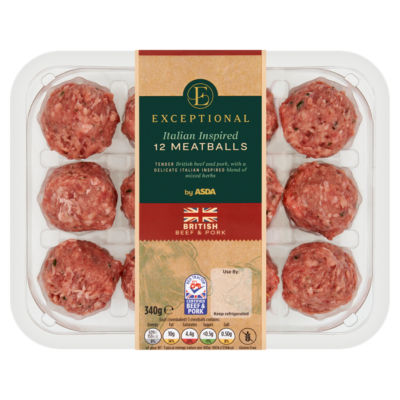 Exceptional by ASDA 12 Italian Inspired Meatballs 340g