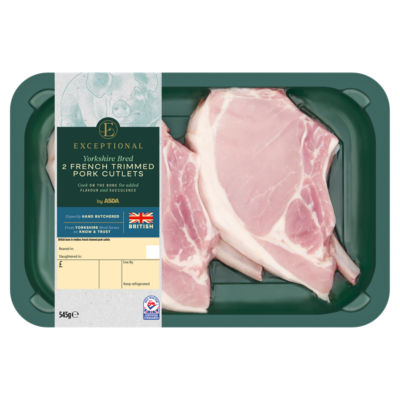 Exceptional by ASDA Exceptional Yorkshire Bred 2 French Trimmed Pork Cutlets 545g