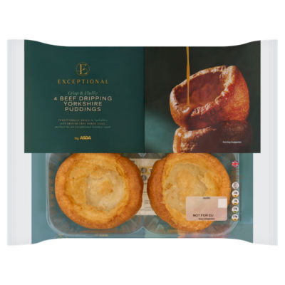 Exceptional by ASDA 4 Beef Dripping Yorkshire Puddings 192g