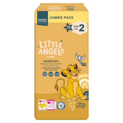 ASDA Little Angels Little Angels by  Newborn Size 2 4-8kg 58 Nappies