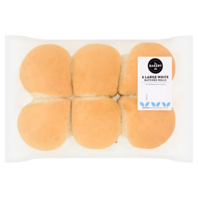 The BAKERY at ASDA The Bakery at  6 Large White Batched Rolls