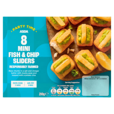 ASDA 8 Mini Fish & Chip Sliders 200g