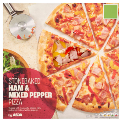 ASDA Stonebaked Ham & Mixed Pepper Pizza 345g