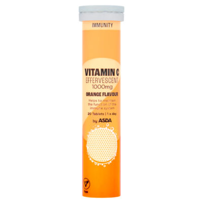 ASDA Immunity 1 a Day Vitamin C Effervescent 1000mg Orange Flavour 20 Tablets